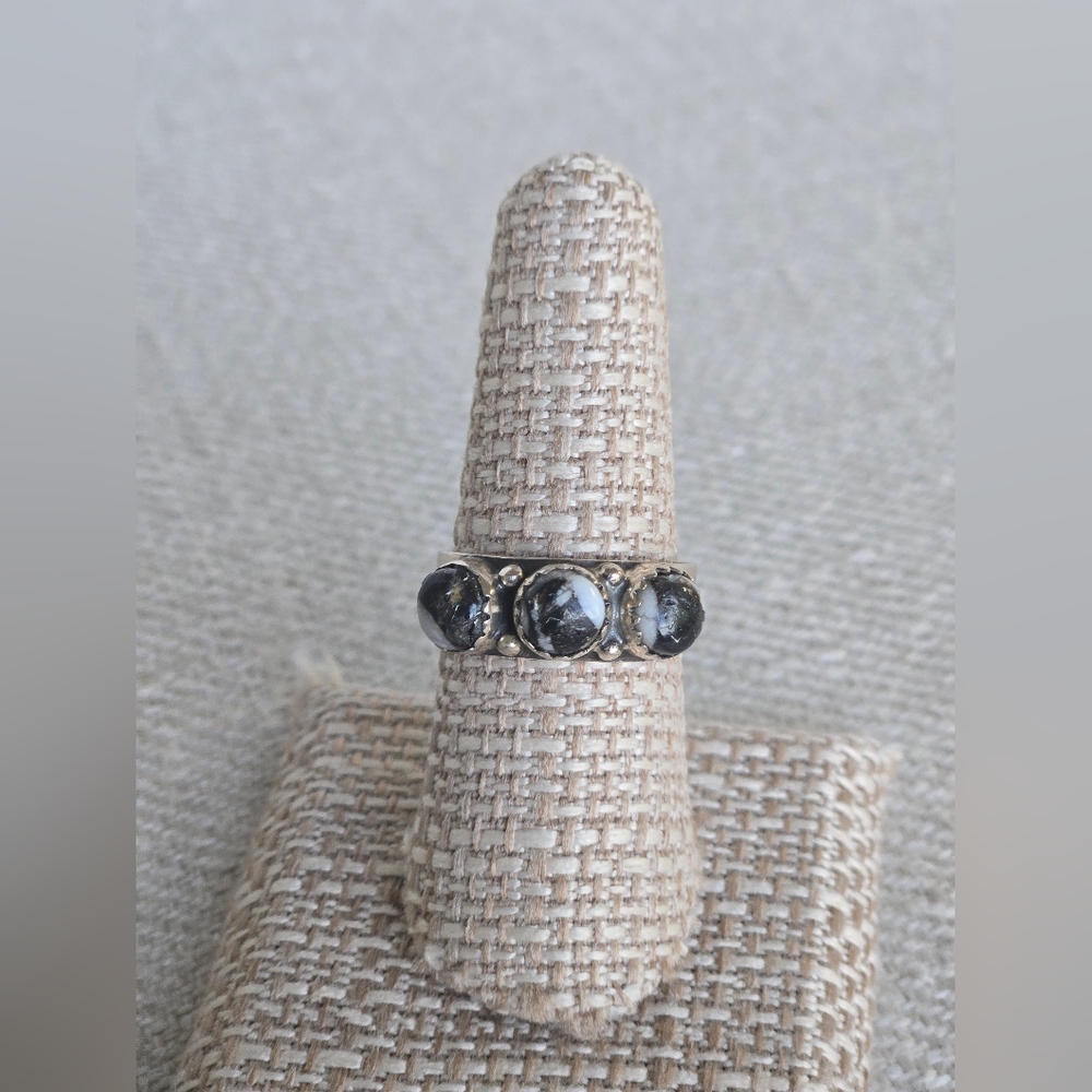 White Buffalo Turquoise Ring Size 8